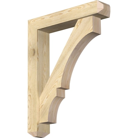 Ekena Millwork Balboa Craftsman Rough Sawn Bracket w/ Offset Brace, Douglas Fir, 6"W x 30"D x 38"H BKT0604X30X38BOA04RDF